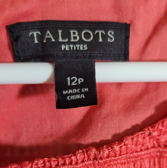 Talbots Fringed & Lace Sleeveless Shell in Coral 12p - Picture 4 of 5